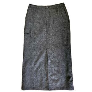 Eddie Bauer wool maxi cargo skirt 8
